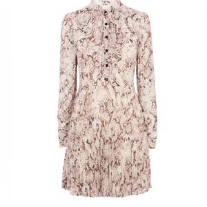 Karen Millen Beige Snake Print Long Sleeve Dress